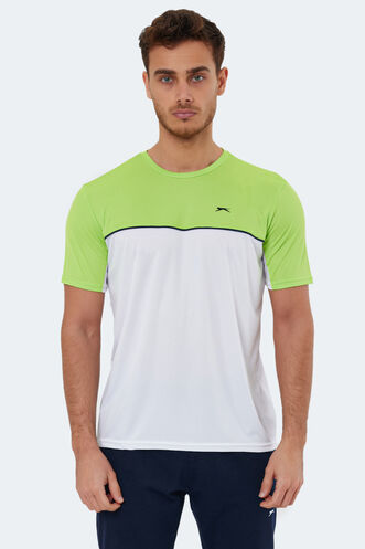 Slazenger OBSERVE Men's Short Sleeve T-Shirt White - Green - Thumbnail