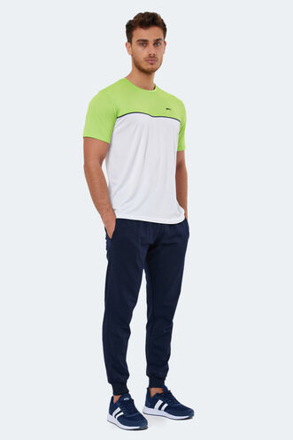 Slazenger OBSERVE Men's Short Sleeve T-Shirt White - Green - Thumbnail