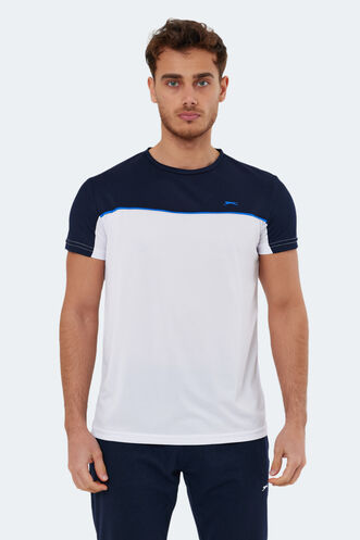 Slazenger OBSERVE Men's Short Sleeve T-Shirt White - Navy - Thumbnail