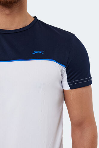 Slazenger OBSERVE Men's Short Sleeve T-Shirt White - Navy - Thumbnail