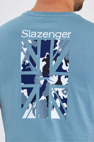 Slazenger PACET Erkek Kısa Kollu T-Shirt Mavi - Thumbnail