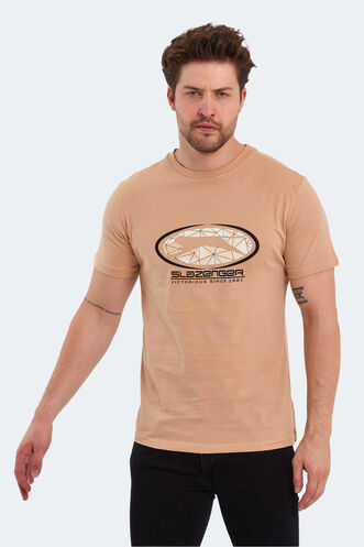 Slazenger PACKER Erkek T-Shirt Bej - Thumbnail