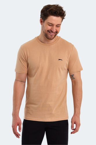 Slazenger PAINT Men's Short Sleeve T-Shirt Beige - Thumbnail