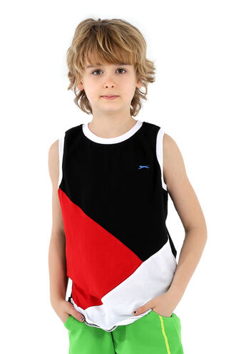 Slazenger - Slazenger PANKAJA Boys' Sleeveless T-Shirt Black - White