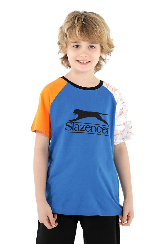 Slazenger PARVEEN Erkek Çocuk Kısa Kollu T-Shirt Saks Mavi