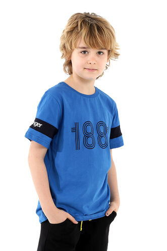 Slazenger PASSANG Boys Short Sleeve T-Shirt Blue - Thumbnail