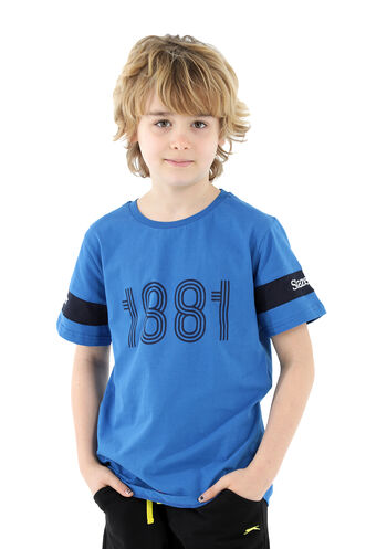 Slazenger PASSANG Boys Short Sleeve T-Shirt Blue - Thumbnail