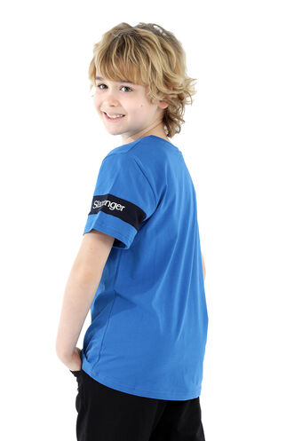 Slazenger PASSANG Boys Short Sleeve T-Shirt Blue - Thumbnail