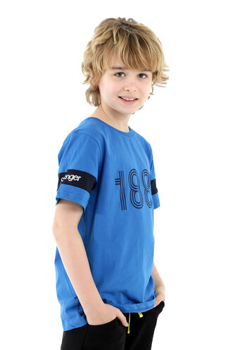 Slazenger PASSANG Boys Short Sleeve T-Shirt Blue - Thumbnail