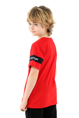 Slazenger PASSANG Boys Short Sleeve T-Shirt Red - Thumbnail