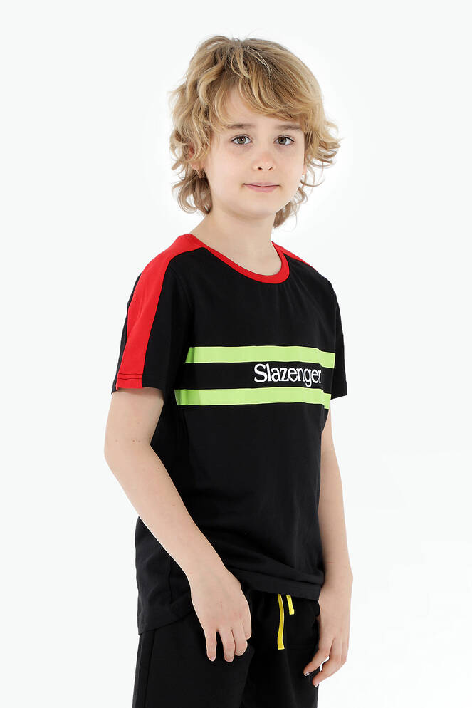 Slazenger PAT Boys Short Sleeve T-Shirt Black