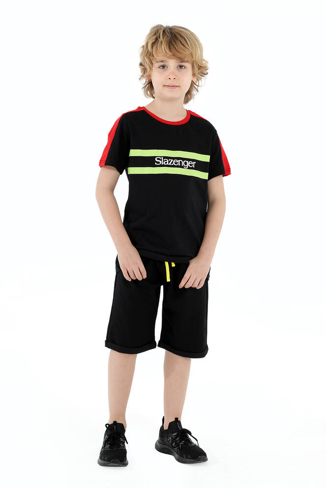 Slazenger PAT Boys Short Sleeve T-Shirt Black