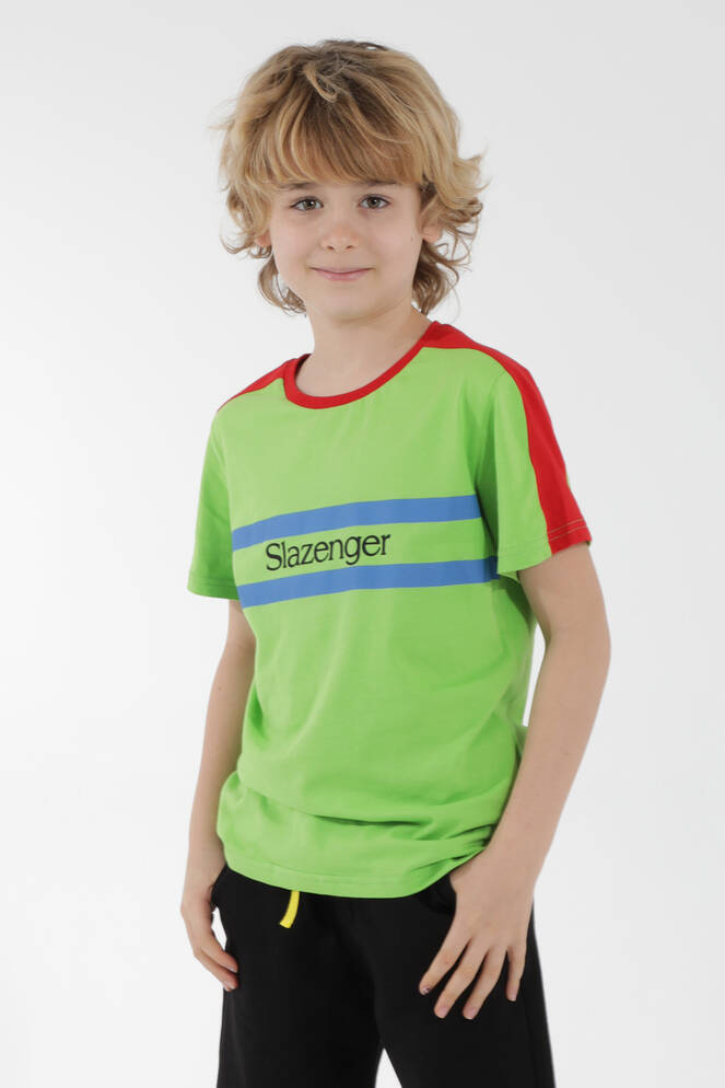 Slazenger PAT Boys Short Sleeve T-Shirt Green