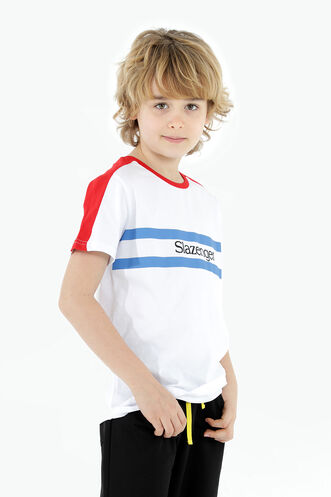 Slazenger PAT Boys Short Sleeve T-Shirt White - Thumbnail