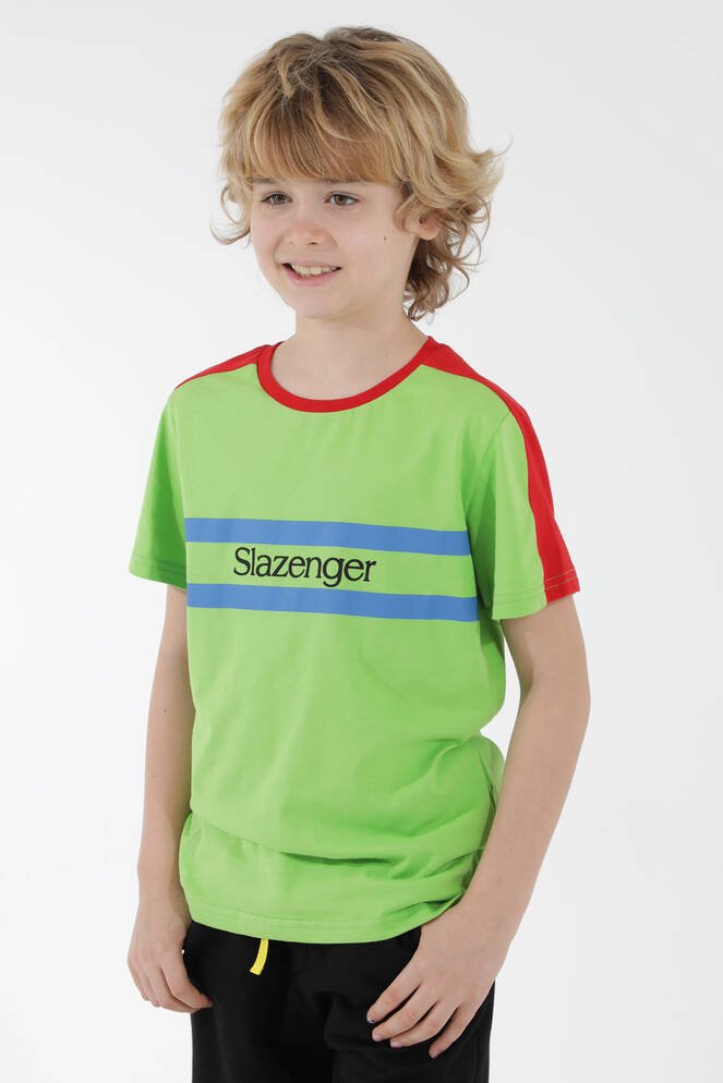 Slazenger PAT Erkek Çocuk Kısa Kollu T-Shirt Yeşil