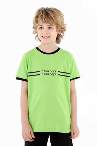 Slazenger PATRICIA Boys Short Sleeve T-Shirt Green - Thumbnail