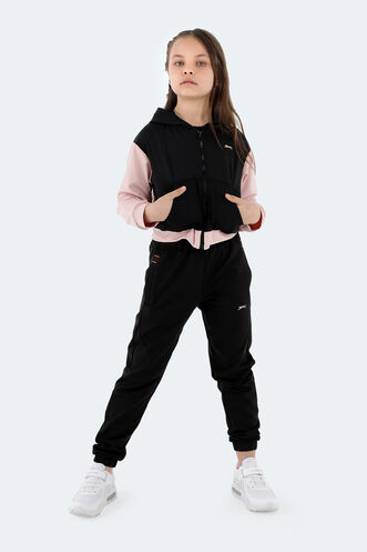 Slazenger PENI Girls Children Sweatshirt Black - Thumbnail