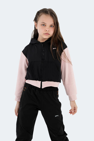 Slazenger PENI Girls Children Sweatshirt Black - Thumbnail