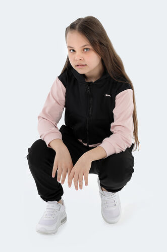 Slazenger PENI Girls Children Sweatshirt Black - Thumbnail