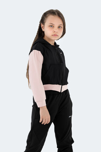 Slazenger PENI Girls Children Sweatshirt Black - Thumbnail