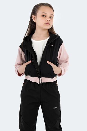 Slazenger PENI Girls Children Sweatshirt Black - Thumbnail