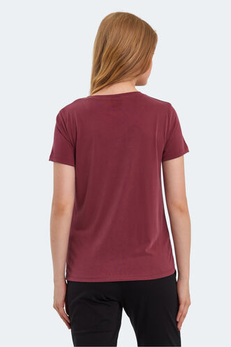 Slazenger PERICAS Kadın T-Shirt Bordo - Thumbnail