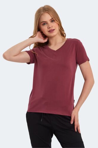 Slazenger PERICAS Kadın T-Shirt Bordo - Thumbnail