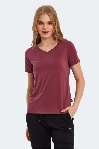 Slazenger PERICAS Women's T-Shirt Burgundy - Thumbnail