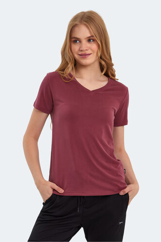 Slazenger PERICAS Women's T-Shirt Burgundy - Thumbnail