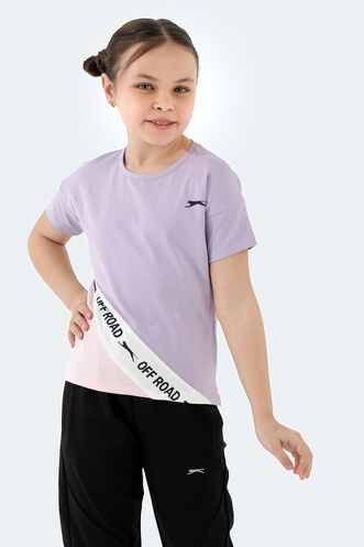 Slazenger PINA Girl Child Short Sleeve T-Shirt Lilac - Thumbnail