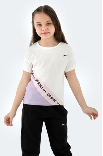 Slazenger PINA Girls Short Sleeve T-Shirt White - Thumbnail