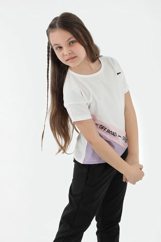 Slazenger PINA Girls Short Sleeve T-Shirt White - Thumbnail