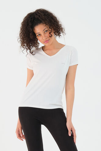 Slazenger PLAY Women's Short Sleeve T-Shirt Ecru - Thumbnail