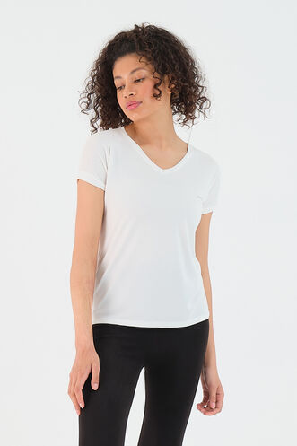 Slazenger PLAY Women's Short Sleeve T-Shirt Ecru - Thumbnail