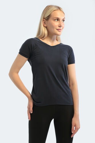 Slazenger PLAY Women's Short Sleeve T-Shirt Navy - Thumbnail