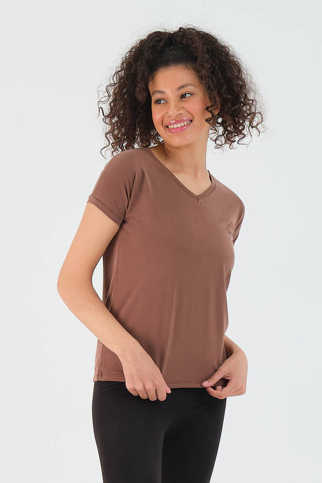 Slazenger PLAY Women's Short Sleeve T-Shirt Brown