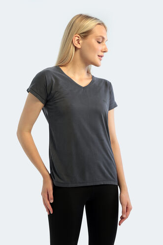 Slazenger PLAY Women's Short Sleeve T-Shirt Dark Grey - Thumbnail