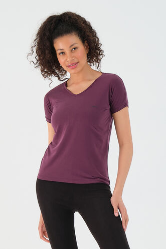 Slazenger PLAY Women's Short Sleeve T-Shirt Purple - Thumbnail