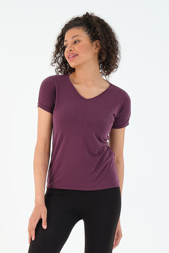 Slazenger PLAY Women's Short Sleeve T-Shirt Purple - Thumbnail