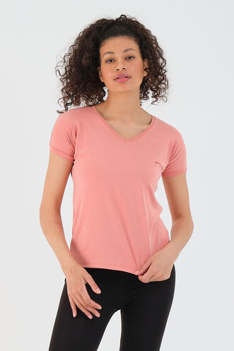 Slazenger PLAY Women's Short Sleeve T-Shirt Salmon - Thumbnail