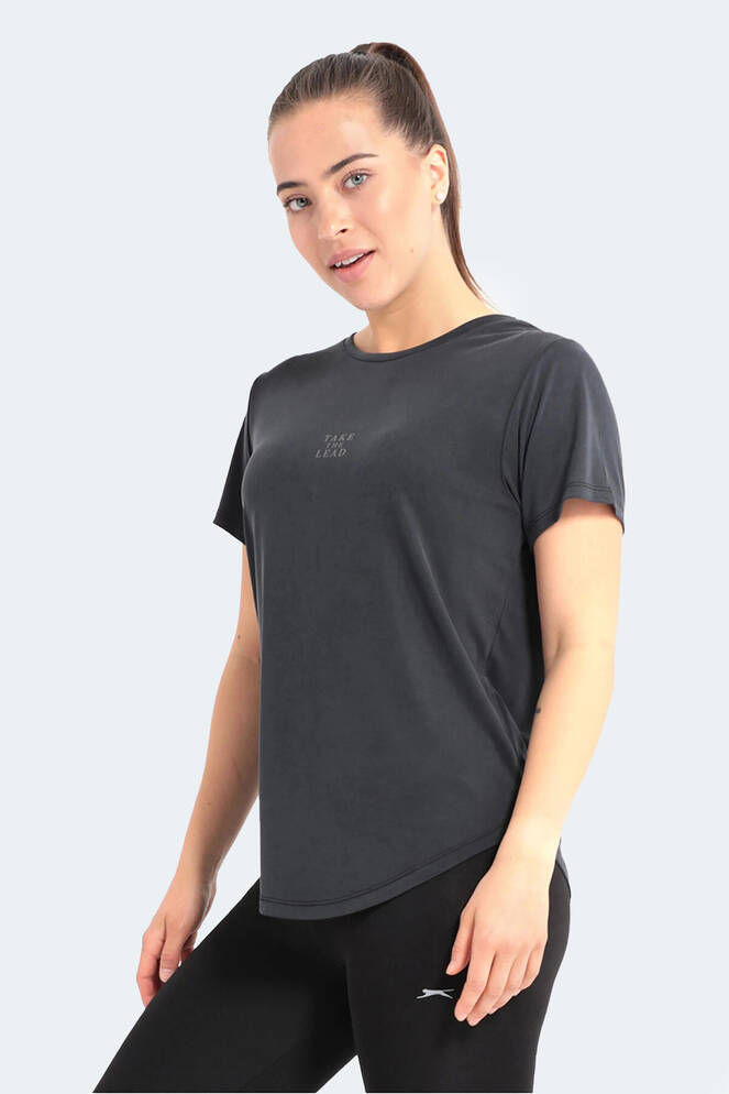 Slazenger PLUS Kadın Kısa Kollu T-Shirt Koyu Gri