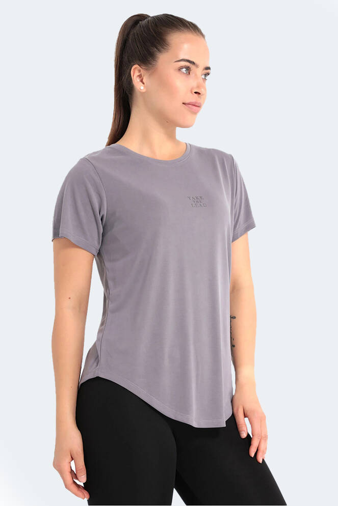 Slazenger PLUS Kadın Kısa Kollu T-Shirt Gri