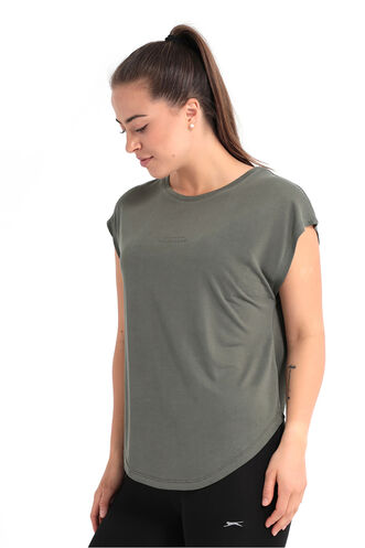 Slazenger POLINA Women's Short Sleeve T-Shirt Khaki - Thumbnail