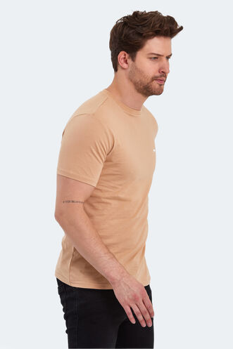 Slazenger POLL Men's Short Sleeve T-Shirt Beige - Thumbnail