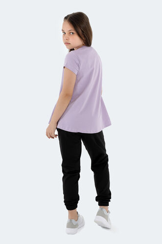 Slazenger POSEIDON Girl Child Short Sleeve T-Shirt Lilac - Thumbnail