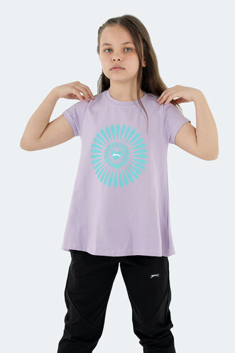 Slazenger POSEIDON Girl Child Short Sleeve T-Shirt Lilac - Thumbnail