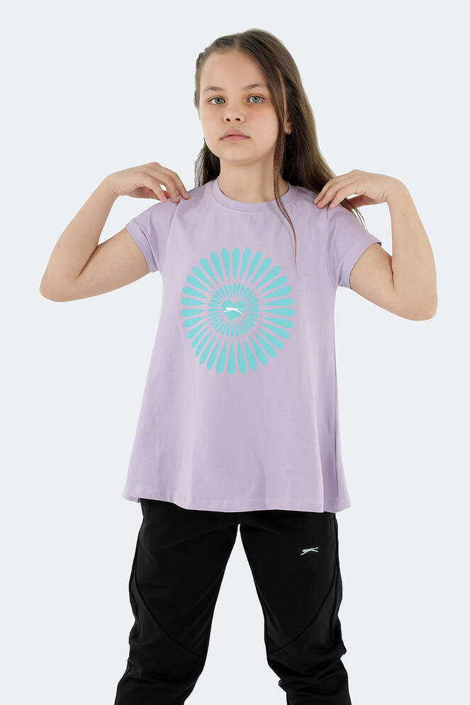 Slazenger POSEIDON Girl Child Short Sleeve T-Shirt Lilac