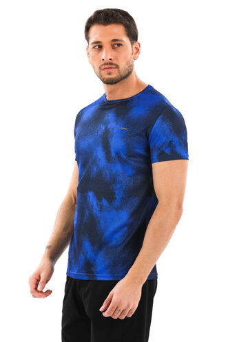 Slazenger RADZIM Men's Short Sleeve T-Shirt Sax Blue - Black - Thumbnail