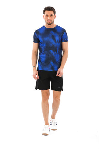 Slazenger RADZIM Men's Short Sleeve T-Shirt Sax Blue - Black - Thumbnail