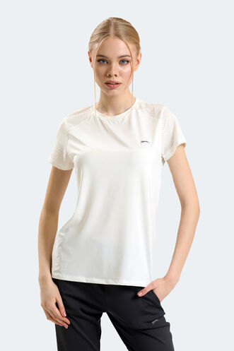 Slazenger RAIL Women's Short Sleeve T-Shirt Ecru - Thumbnail